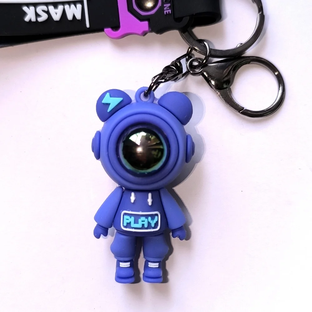 Spaceman Purple Rubber Keychain/ Bag Charm